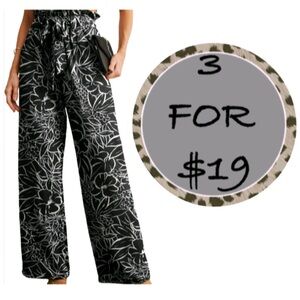 3/$19 Iwollence wide leg floral trouser pants